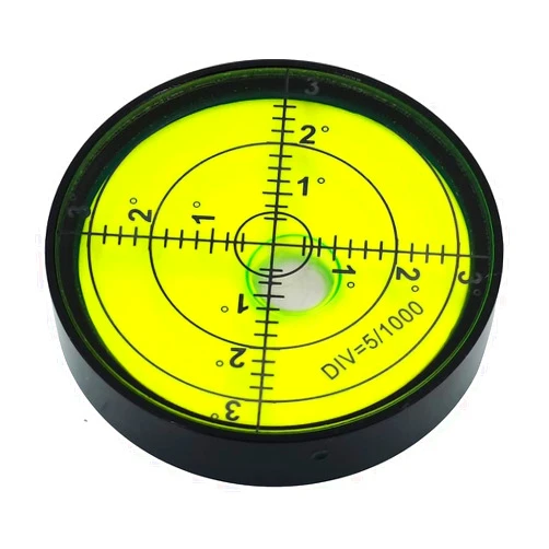 Generic 60x12mm With magnet High precision horizontal bubble Aluminium Case Bullseye Spirit Bubble Surface Level Round Inclinometers for Surveying Instruments ,Accuracy 15'/2， (Without magnet)