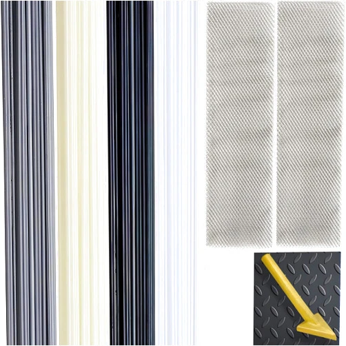 YOKOMING Plastic Weld Kit Plastic Welding Rods 40pcs 4 Types of Plastic Welding Heating Tip Stainless Steel Meshe Repair Rods PP/PE/PVC/ABS