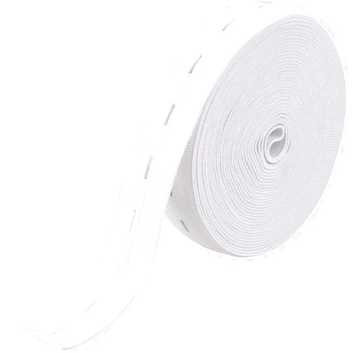 I.U.O.T Buttonhole Elastic Bands Sewing Bands with 8 Buttons | Elastic Band for Sewing Elastic | Elastic Waist Band, Spool, Elastic Cord with Buttonhole (White 0.75 inch 5.5 Yards)