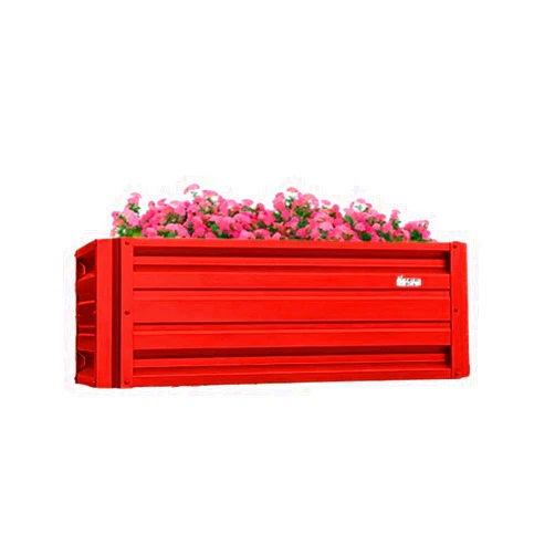 PLANTER BOX DIRECT.COM BY ALL METAL WORKS, INC. Planter Box Direct 24 x 48 x 18 Inch Rectangular Metal Planter Box | Durable Metal Raised Garden Bed in Galvalume Steel | Custom Colors and Different Sizes (Bright Red)