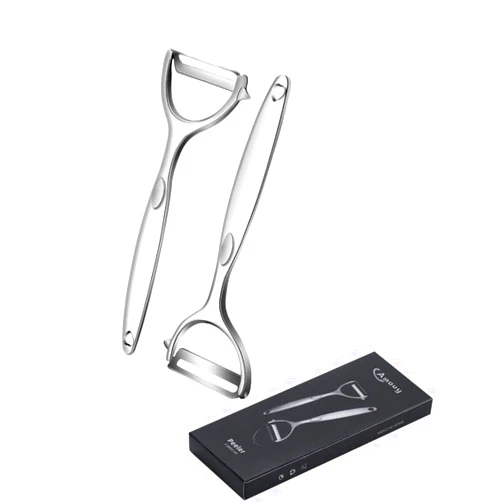 Amouy 2Pcs Peelers Set, Vegetable Peelers, Potato, Carrot, Apple Peelers For Kitchen Use, Fruits Peeler, Y-Shaped Stainless Steel Handle Sharp Blade With Straight Blade And Serrated Blade Peelers