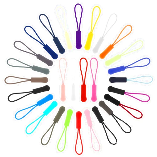 COMNICO 56pcs Zipper Pulls 28 Colors Nylon Cord Zipper Tab Tags Zipper Pull Replacement Extension Fixer for Luggage Backpacks Handbags Purses Jackets
