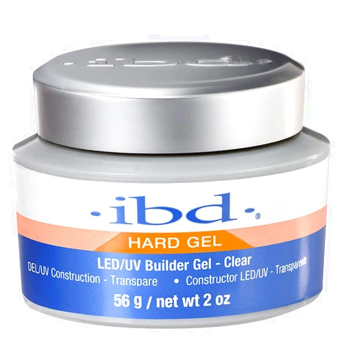ibd Hard Gel, LED/UV Builder Gel - Clear, Strong Acrylic Finish, Perfect for Nail Extensions, Sculpting & Overlays, Professional Quality, 2 oz, 1-pack