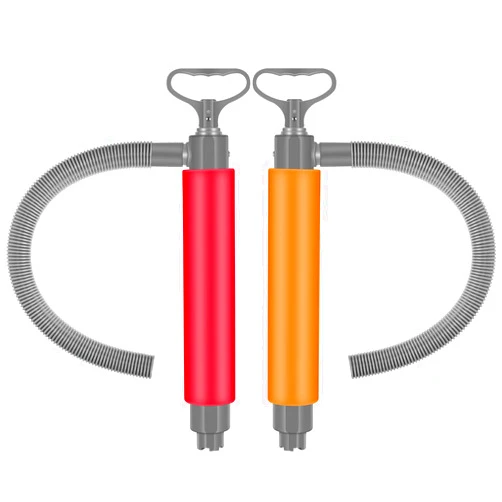 Lanties 2 Pcs Bilge Pump Manual Hand Water Pump Portable Boat Accessories Removal Bilge Pump Kit Water Pumps with Reversible Hose for Boats Kayaks Canoes Sailboat, Red Orange