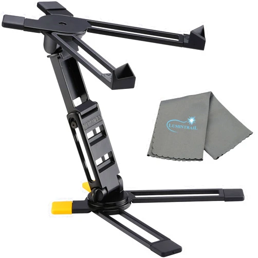Lumintrail Hercules Adjustable Laptop Stand/Music DJ Stand for MIDI Controller & Mixer Gear, DG400BB, Holds 22 lb, w/Carrying Case and Cleaning Cloth