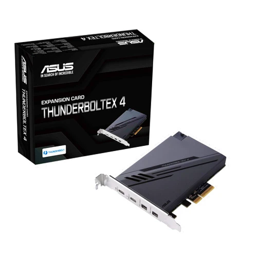 ASUS ThunderboltEX 4 with Intel® Thunderbolt™ 4 JHL 8540 Controller, 2 USB Type-C Ports, up to 40Gb/s bi-Directional Bandwidth, DisplayPort 1.4 Support, up to 100W Quick Charge, Black