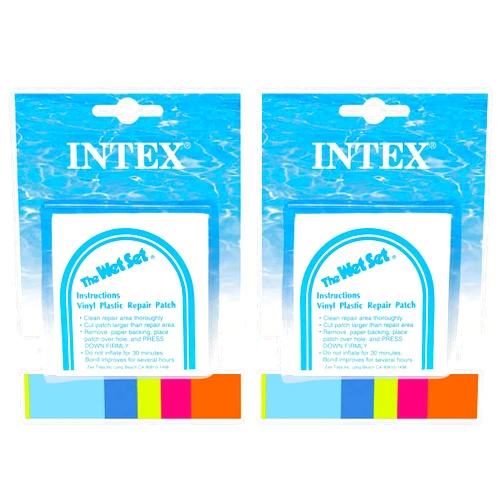 INTEX Wet Set Adhesive Vinyl Plastic Swimming Pool Tube Repair Patch, 12 Pack