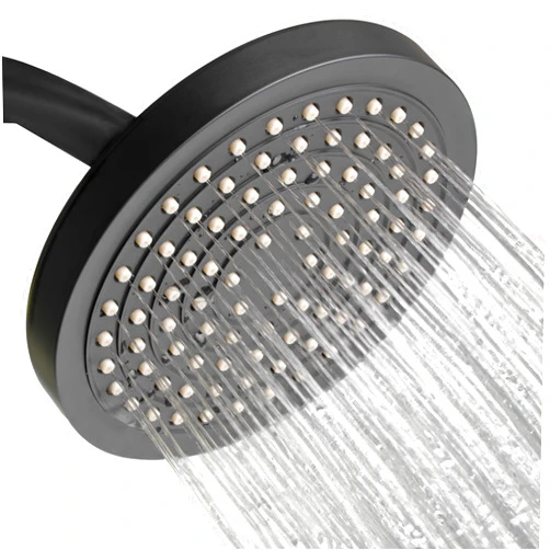 W WINTHORPE PRODUCTS FOR THE PLANET Winthorpe Conservation Rain Shower Head, Matte Black, Round, Low Flow, High Pressure, 1.8 GPM Water Saving, 360 Degree, Eco and Energy Efficient Rainfall Showerhead