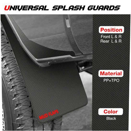 Sawyer Auto Replacement Sawyer Auto 4PCS Front&Rear Black Universal Splash Guards Mud Flaps Mechanics Choice for Chevrole Car Pickup