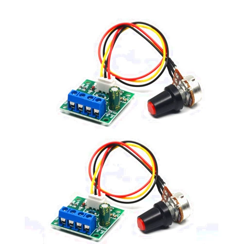 Generic 2PCS DC 1.8-15V 2A Mini PWM Motor Speed Controller 1.8V 3V 5V 6V 7.2V 12V 30W Low Voltage Motor Adjustable Actuator Switch with Speed Control