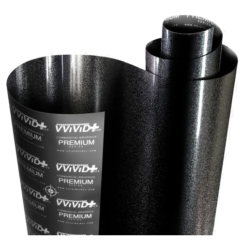 VViViD+ Ultra Gloss Metallic Premium Vinyl Car Wrap Film (1ft x 5ft, Gloss Heavy Metal Black)