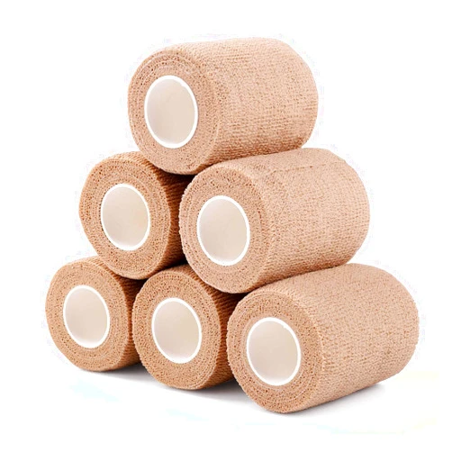 Xinwe Self-Adhesive Cohesive Wrap Bandage Flexible Stretch Tape Athletic Strong Elastic First Aid Wrap Bandages for Wrist & Hand, Ankle Sprains, Swelling 6 Packs, 3Inch X 5Yards