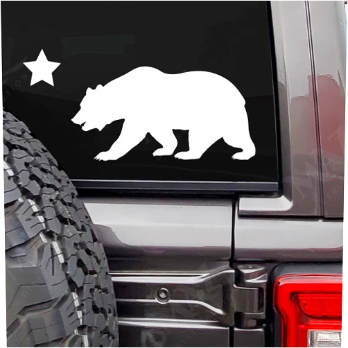MAZ DISTRIBUTIONS – United Cali Bear Cartoon Sticker– Vinyl Decal for Laptop– Removable Waterproof Sticker for Waterbottle– Useable Indoor & Outdoor for Mailbox– Easy use for Car, Van, & Bag- MAZ 400