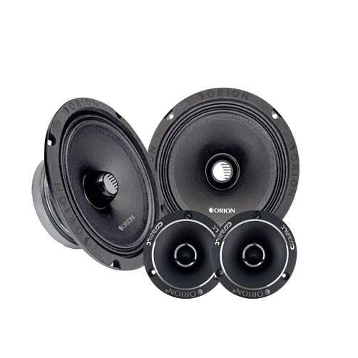 ORION Cobalt Complete Mid & High Speaker Package – Includes 2X 8” Midrange Loudspeakers & 2X 3.8” Aluminum Super Tweeters with Built-in Crossovers – Perfect for Car & Truck Stereo Sound Systems