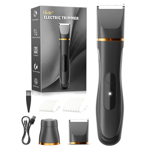Virelle Electric Body Hair Removal Epilators for Men & Women,Waterproof Foil Shaver Razor Trimmer for Facial,Arms,Back,Legs,Chest & Groin,Wet/Dry Painless Groomer with Ceramic Blade,Travel Gift for Him,Black