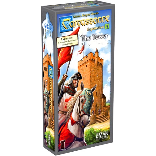 Z-Man Games Carcassonne The Tower Board Game EXPANSION - Reach for the Skies in a New Dimension! Medieval Strategy Game for Kids and Adults, Ages 7+, 2-6 Players, 45 Minute Playtime, Made by Z-Man Games