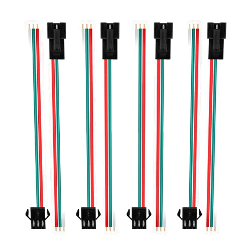 BTF-LIGHTING 20 Pairs JST SM 3 Pin Connectors for WS2812B WS2811 WS2812 WS2814 SK6812 FOCB CCT LED Strip Female Male 15cm 22awg Wire