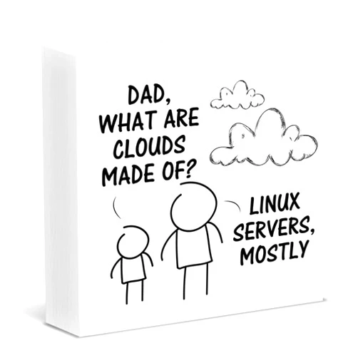 UYVQXA Funny Programmer Gifts, Computer Science Gifts for Software Developer Computer Engineer What Are Clouds Made of Wood Block Sign Office Decor