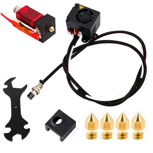 RICHOOSE CR-10S 3D Printers Original Replacement Parts/Accessories Full Assemble MK8 Extruder Hot End Kits (with Nozzle 0.4mm /0.2mm /0.3mm /0.5mm) fit for Creality 3D Printing Printer CR-10 CR-10S S4 S5