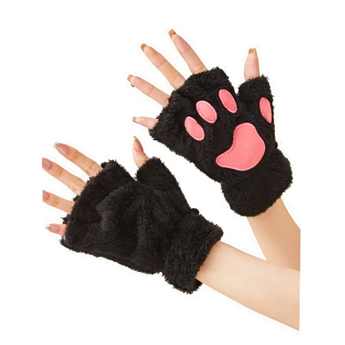 OTPEH Cat Paws Gloves Fingerless Bear Furry Paw Cute Hand Gear Cosplay Costume Accessories