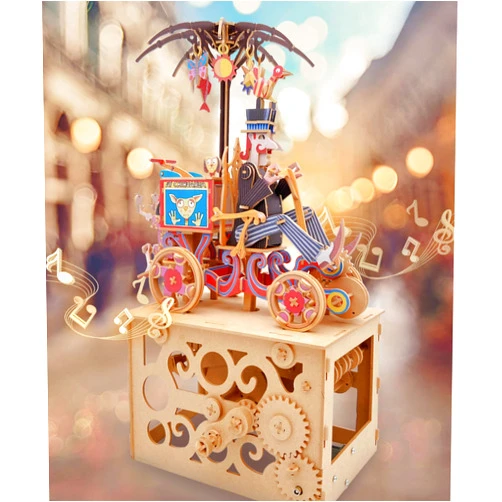 Ilo iló 3D Puzzles for Adults, DIY Mechanical Wooden Puzzle Model Kit for Adults & Teens, Building Sets for Kids 14+, STEM Toys Brainteaser, Unique Gift, Decor, Music Box Optional Not Included, Puppeteer