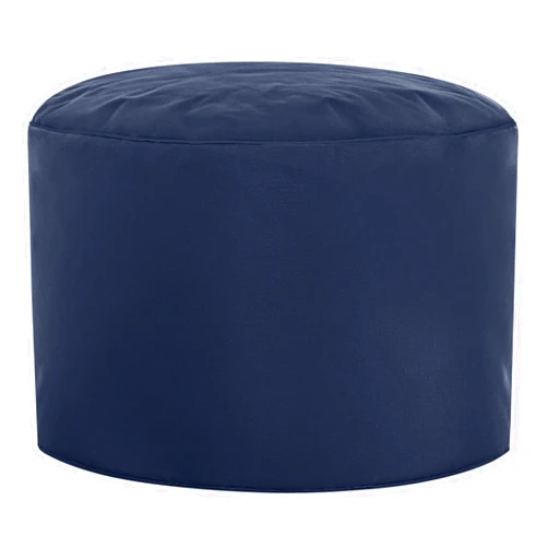 Gouchee Home Brava Pouf Collection Contemporary Polyester Upholstered Round Pouf/Ottoman, Navy