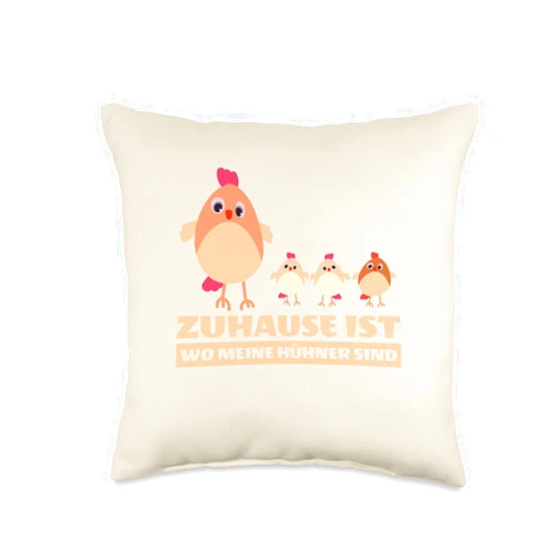 Hühner Bauer Landwirt Garten - Lustige Sprüche Zuhause ist wo Meine Hühner sind Fashion Gift Women Men Throw Pillow, 16x16, Multicolor