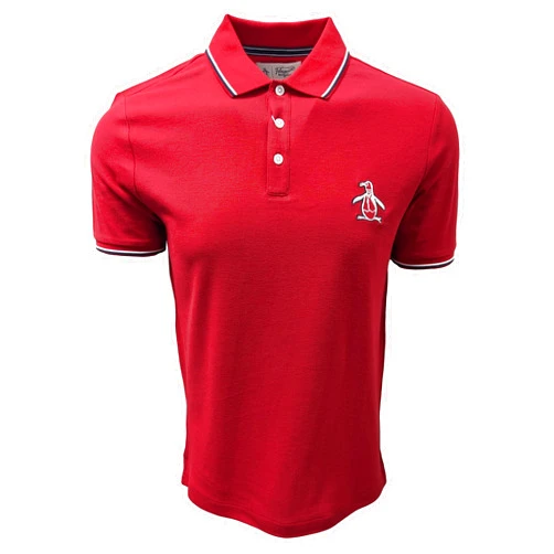 Original Penguin Men's Mega Pete Embroidered Logo Polo Shirt (XX-Large, Red)