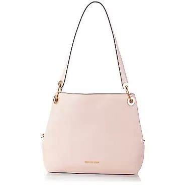 Michael Kors Raven Large Pebbled Leather Shoulder Bag Pink (Soft Pink)