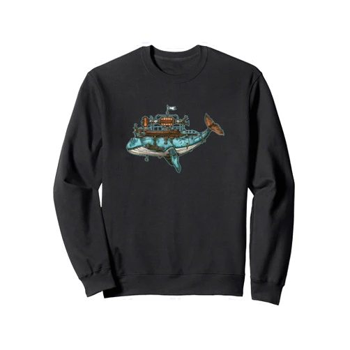 Visit The Steampunk Odyssey Apparel STEAMPUNK WHALE ODYSSEY Fantastical Mechanical Intricate Sweatshirt