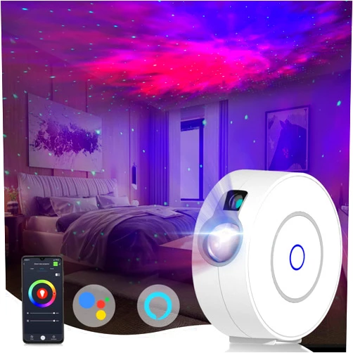 CHIGIH Smart Galaxy Star Projector,LED Starry Sky Night Light ,Nebula Ceiling Night Light App & Voice Controlled for Gaming Room,Bedroom,Home Theater,Camp Tent