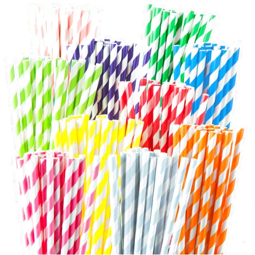 Weemium Paper Straws Disposable - 200 Pack - Durable & Non-Soggy Striped Paper Straws for Drinking in 10 Colors - 100% Biodegradable & Eco-Friendly for Parties, Events, Crafts & Everyday Use