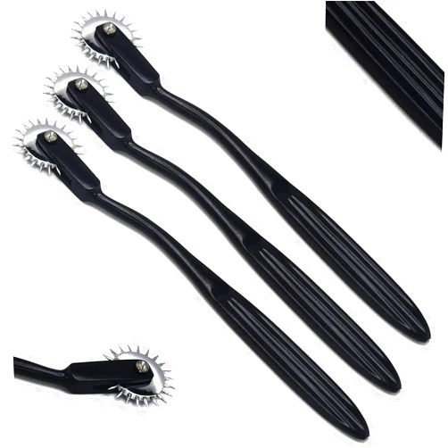 WellnessD'Light - Set of 3 Pcs Wartenberg Neuro Pinwheel Stainless Steel Diagnostic Instrument Pin Wheel.1 Round, Black Coated Wartenberg Neurological Pinwheel