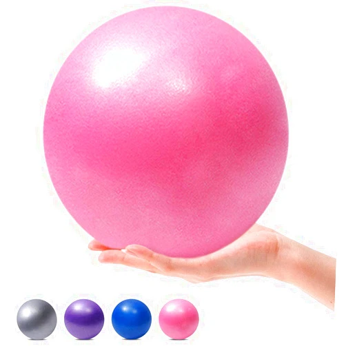 MOMPLUS 9 Inch Exercise Pilates Mini Yoga Balls Barre for Home Stability Squishy Training Physical Therapy Improves Balance with Inflatable Straw