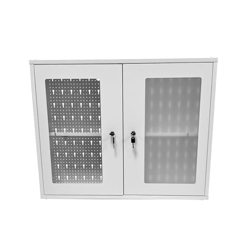 JZD Metal Wall Cabinet, Garage Cabinets Wall Mounted, Locking Storage Cabinet with Transparent Door, Wall Mount Steel Cabine with Adjustable Shelves, for Bathroom Home Office (Medium)