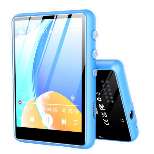 SWOFY 64GB MP3 Player - SWOFY M4 Music Player with Bluetooth 5.3 HiFi Sound Shuffle Single Loop FM Radio Built-in HD Speaker Mini Design Ideal for Sport (Earphones Included)