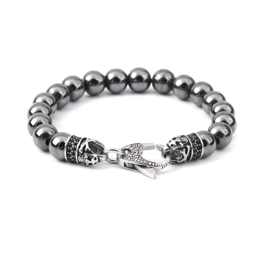 Starmond Magnetic Bracelets for men: Hematite Magnetic Therapy Bracelet - Strong Stength Pain Relief and Healing 10mm Stones - Stress and Anxiety Relief Mens Beaded Bracelet