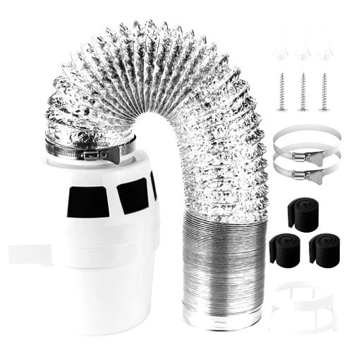 Cenipar 【UPGRADED】 Dryer Vent Kit Filter Bucket Indoor with 4 Inch by 8 Feet Proflex Ducting Hose, Strong Case, Tightly Fixed for Electric Dryers by Cenipar