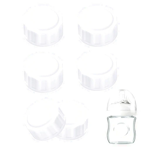 Bahforam (6-PCs) Travel Bottle Caps Compatible with Avent Bottles-Baby Bottle Lid-Bottle Lids Replacement-Rewritable Sealing Discs for Avent Wide Mouth Bottles-Travel Caps