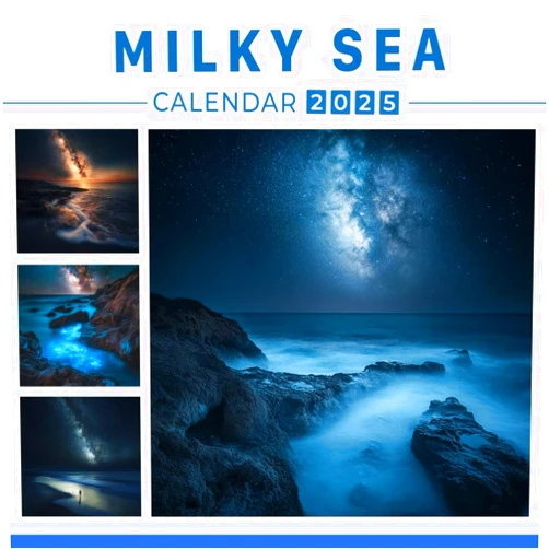 Herman Glass Milky Sea Calendar 2025: Bioluminescent Wonders of the Ocean