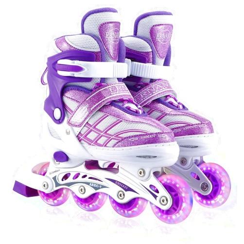 Ylaide Kids Inline Skates for Girls Boys Beginners Adjustable, All 8 Wheels Illuminating