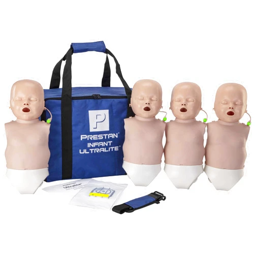 Prestan Infant Ultralite CPR Training Manikin with CPR Feedback, 4-Pack, Medium Tone