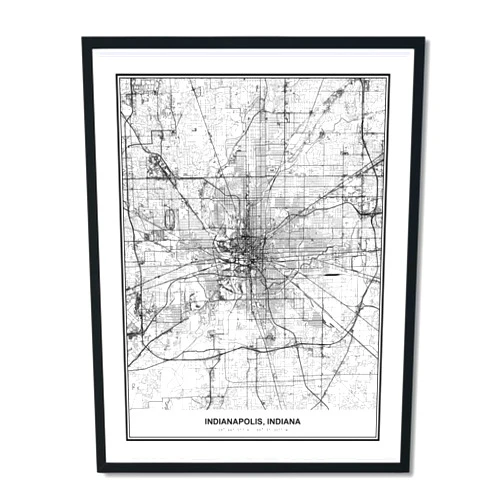Susie Arts 11X14 Unframed Indianapolis Indiana Wall Art Metropolitan City View Abstract Street Map Art Print Poster Wall Decor Home Office sdm042