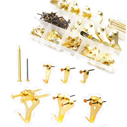 Supmaker 120PCS Picture Hanging Kit,Picture Hangers Assorted Kit with Heavy Duty Wall Hooks,Professional Picture Hooks on Wooden/Drywall for Canvas, Office Pictures, Clock, House Decoration, Holds 10-100 lbs