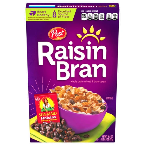 Post Raisin Bran®, Whole Grain Wheat & Bran Breakfast Cereal, Kosher, 16.6 Ounce