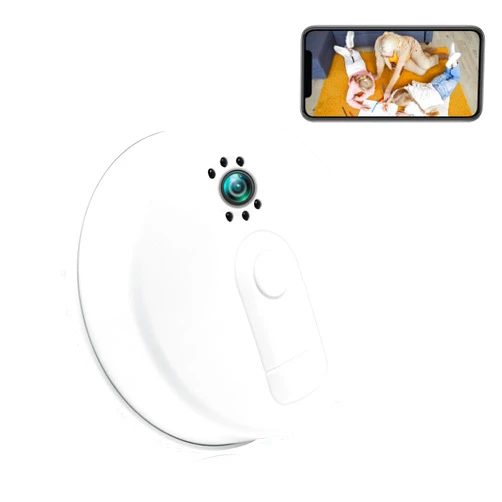 Poetele-R Wireless Video Camera Smoke Detector 1080P WiFi Nanny Cam for Home Security Wall Mount Loop Filming, Motion Detection, Night Vision, Live Viewing, Android iOS Free App, Video Only No Audio