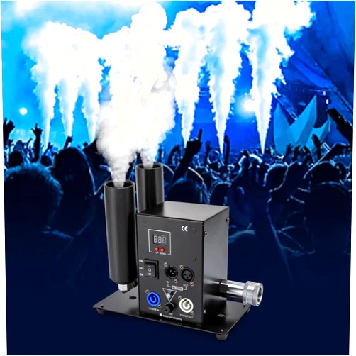 LOYALHEARTDY CO2 Fog Machine 150W Double Pipe Co2 Jet Machine Air Column Smoke Machine Digital Stage Effect CO2 Cannon Fogger with DMX512 Control for Stage Shows Club Wedding Party Smoke Effect