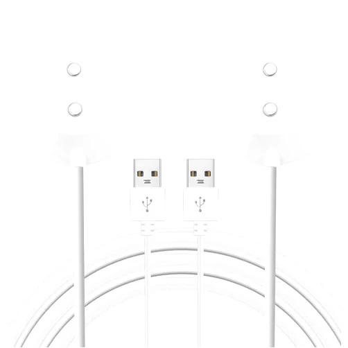 Baifosrest Charger Cable Compatible for Rose Toy Replacement Magnetic USB Charging Stand Adapter Accessories for Rose Massagers Toy (White&White)