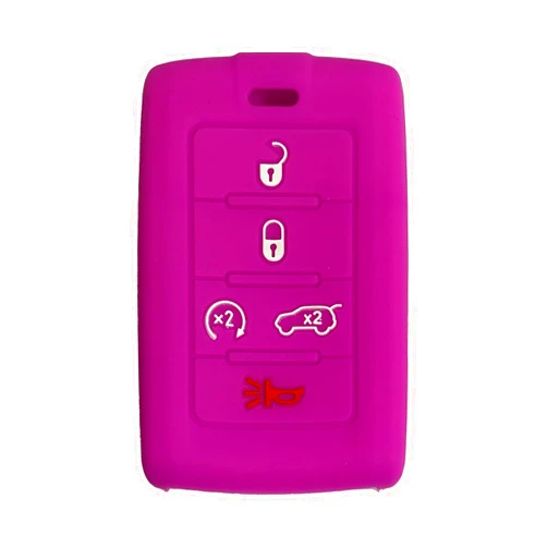 WeeMeeLUV Key Fob Cover Cherokee L Wagoneer : 5 Buttons Remote Case Protector Fit for Jeep Cherokee L Grand Wagoneer Grand Cherokee 68377534 68469565AA M3NWXF0B1 68469565 2021 2022 2023 2024 (Purple)