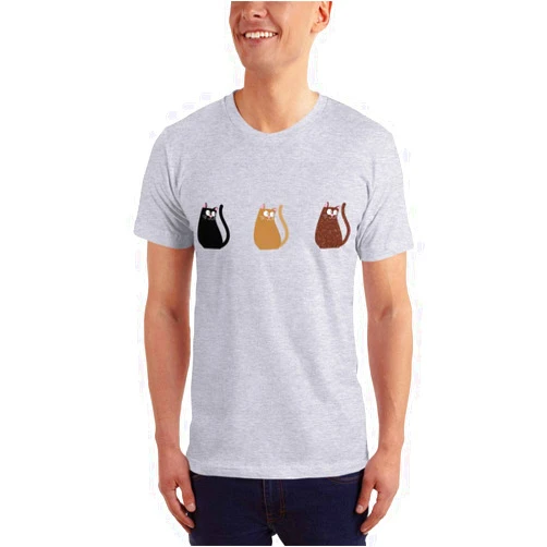 Pups_N_Stuff_Boutique Cat Shirt, Cat T-Shirt, Cat Tshirt, Cat Tee, Kitten Shirt, Cat Mom Shirt Gift, Cat Dad Shirt Gift, Cat Lover Gift Idea Heather Grey